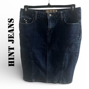 HINT JEANS STUDDED BLUE DENIM SKIRT SIZE 11